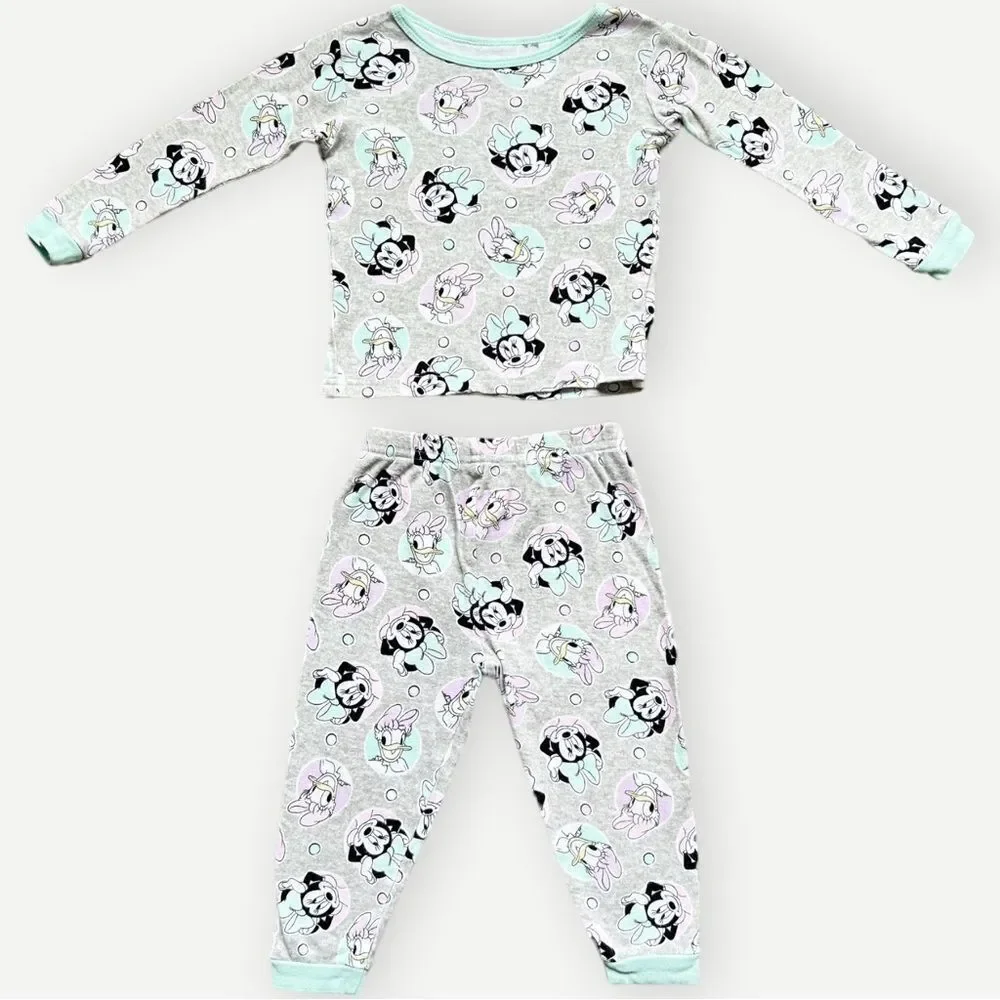 Disney Junior Girls Toddler Kids Long Sleeve Cotton Minnie Mouse Pajamas. 2. 2T.